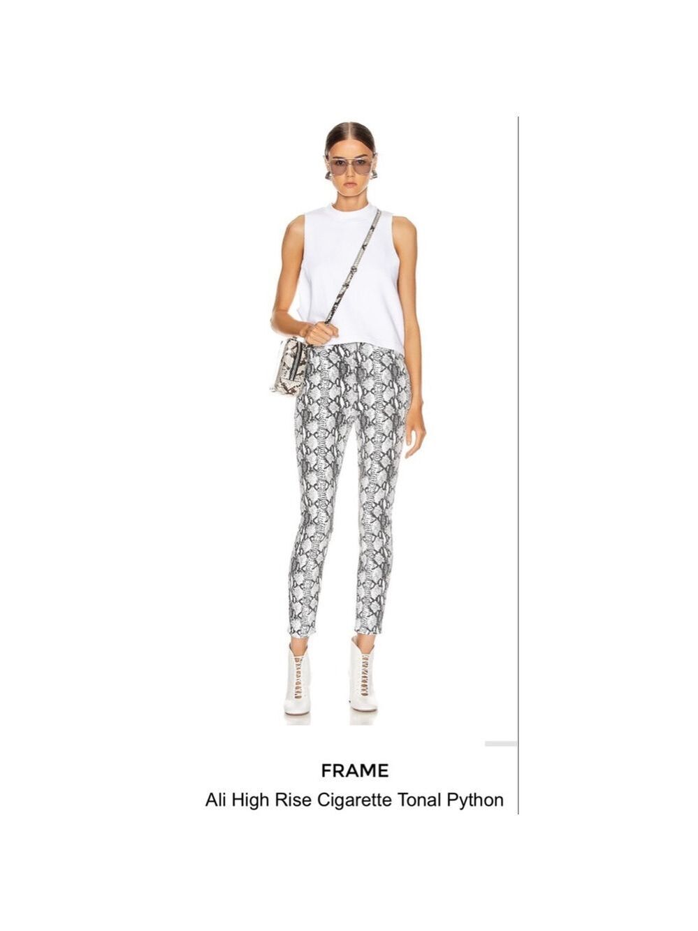 Frame Denim Python High Rise Cigarette Stretch Jeans size 26 Retail $255